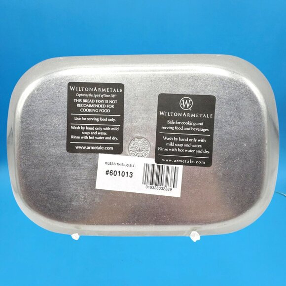 Wilton Armetale Pewter Bread Tray • Bless This House 2001 Serveware Made in USA - Picture 3 of 6